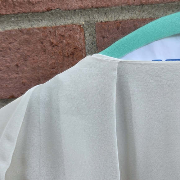 Anne Fontaine Poeme Blouse White Silk With Front Bodice Pleats Size 44 Size 12 - Picture 11 of 15